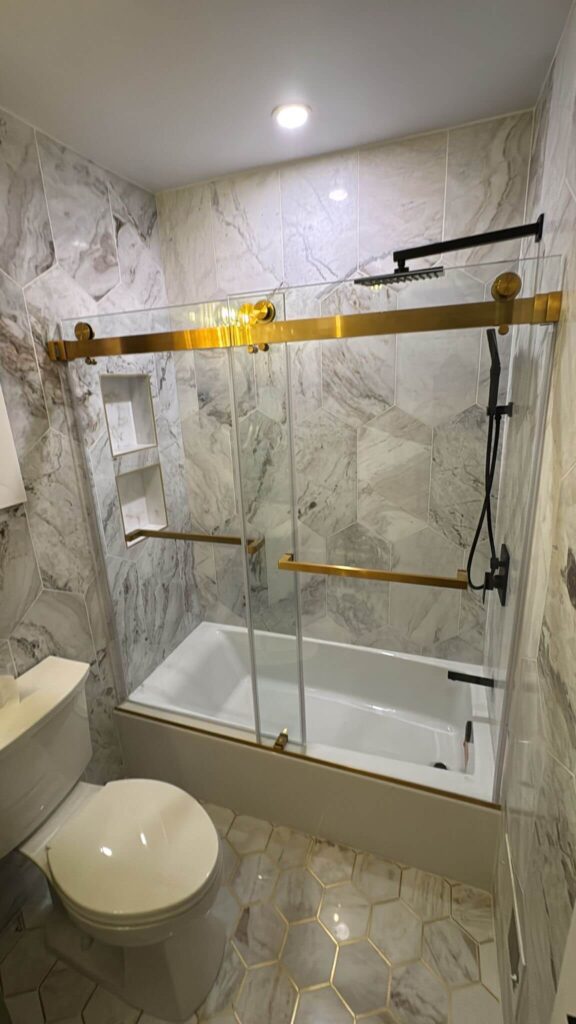 1024H Staten Island NY Master Bath Sliding Glass Doors